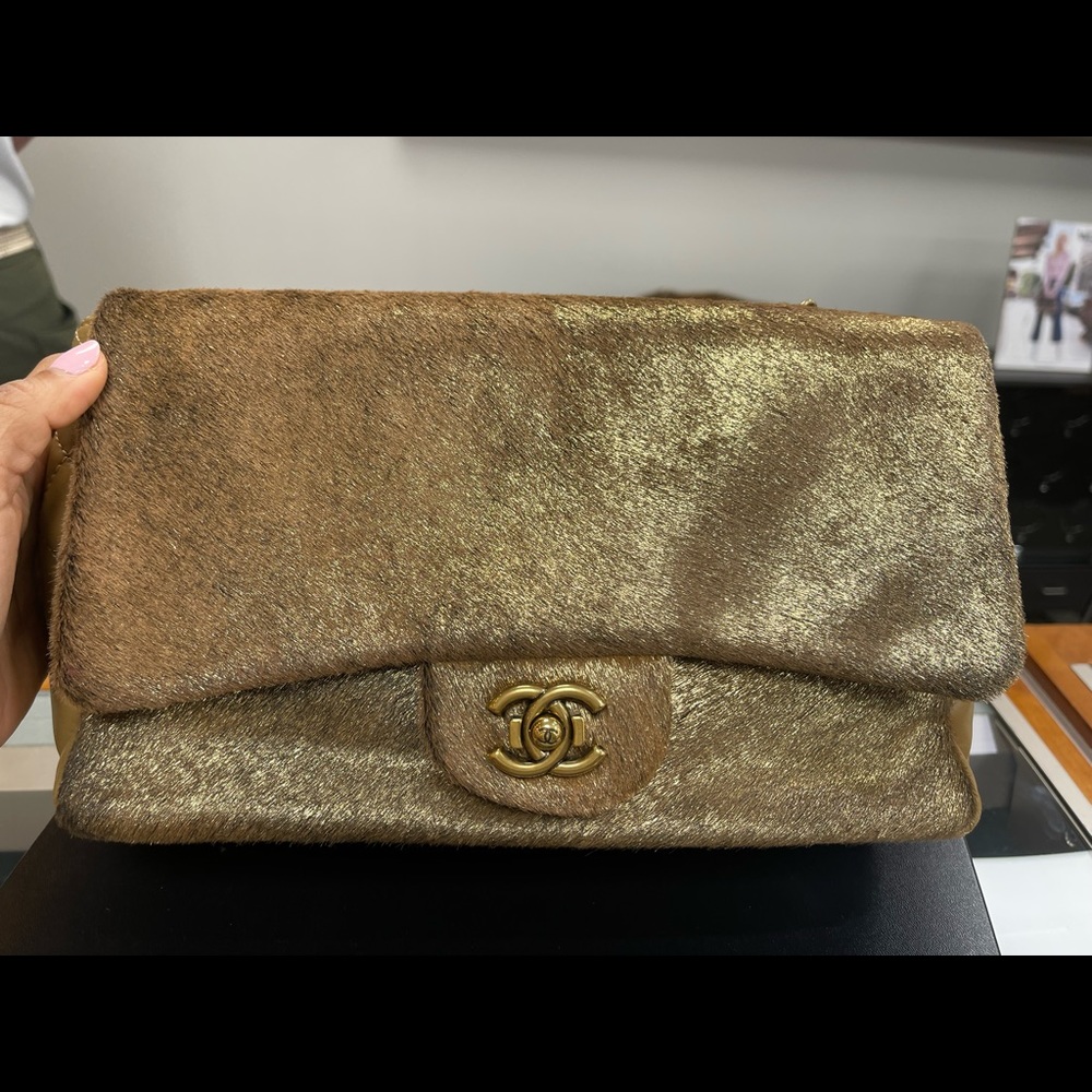 Chanel medium flap pony hair